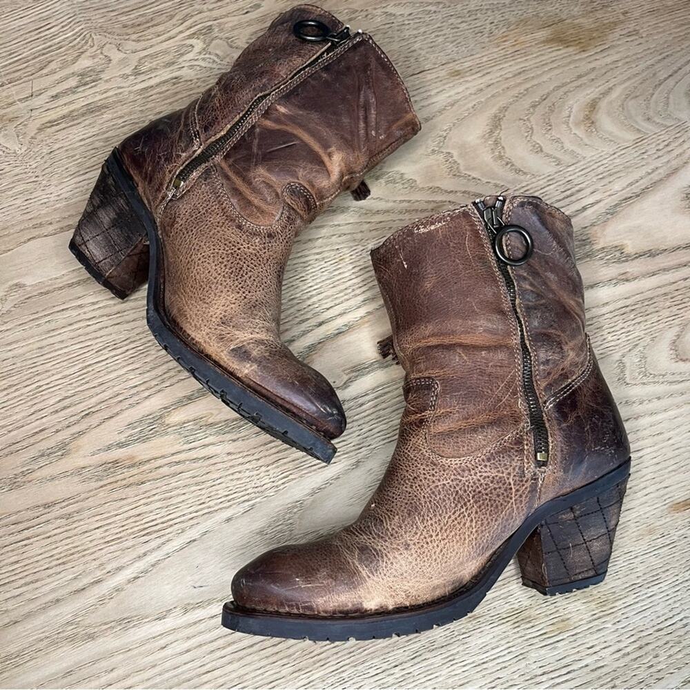 Justin Western Cowgirl Boots Distressed Brown Leather Festival Rodeo Women’s 7.5 - Picture 7 of 11